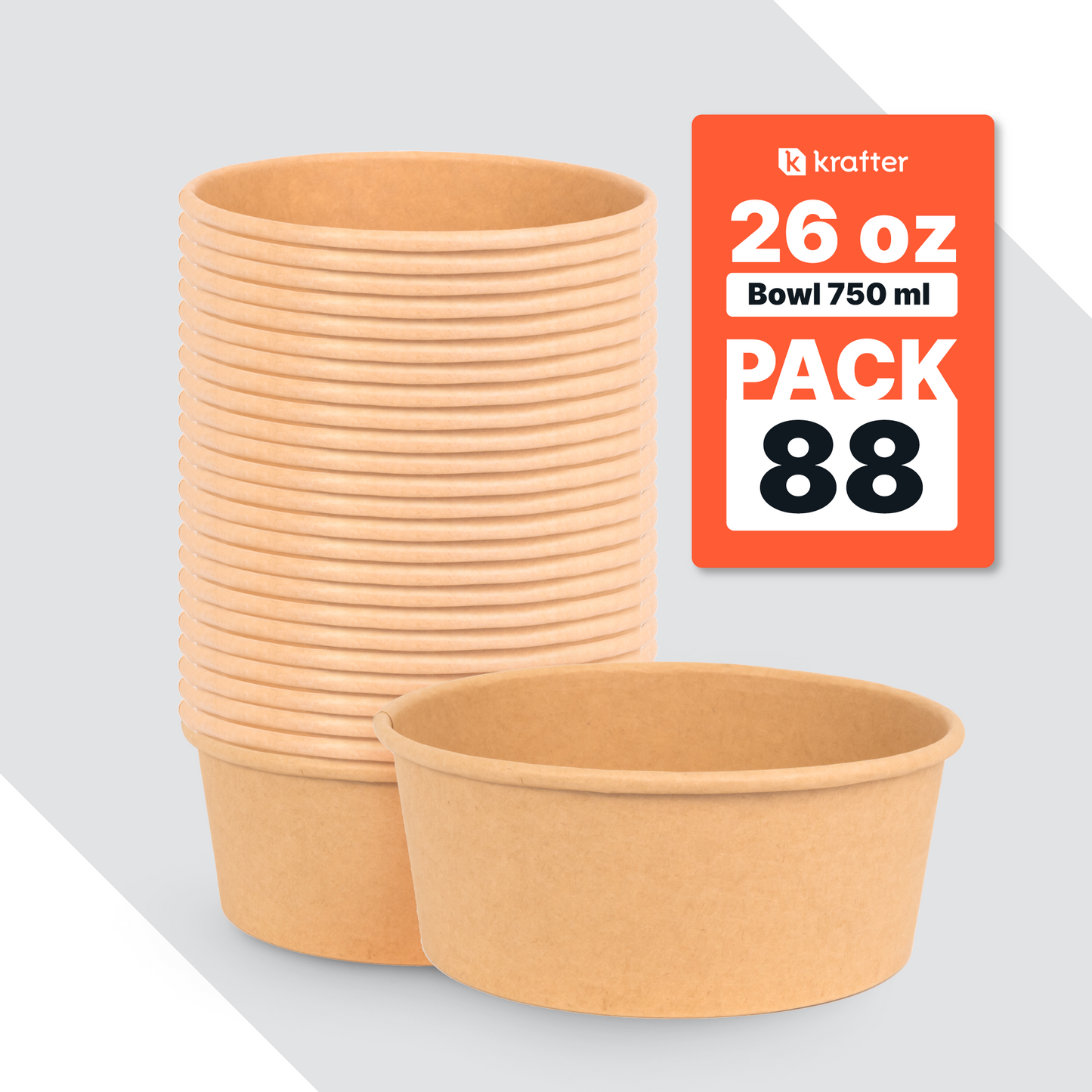 Bowl Kraft 26 oz Bolsa por 88 Unidades